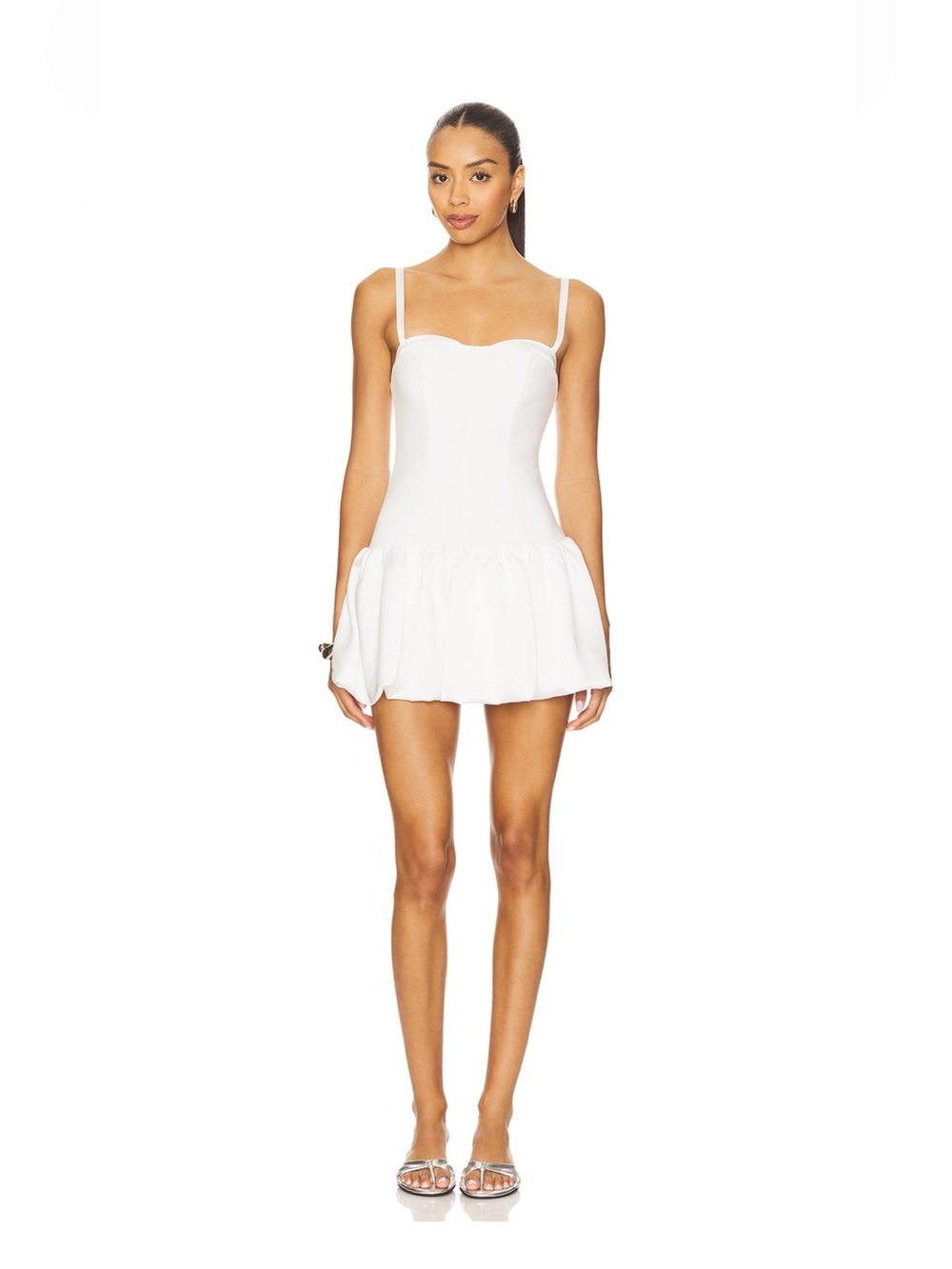 Show Me Your Mumu Revolve White Sweetheart Neck Mini Dress Size Small
